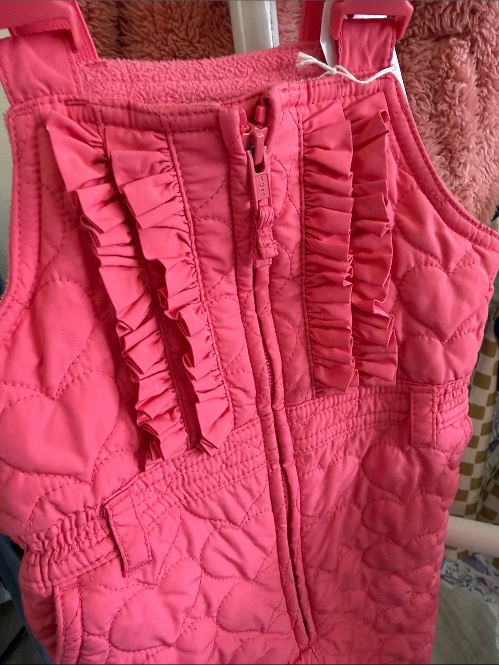 GAP Pink Quilted Kids Snow Bib